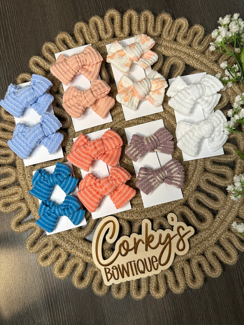 Piggy Bows- Waved Pinwheel