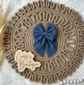 Blue Waved Mesh Bow