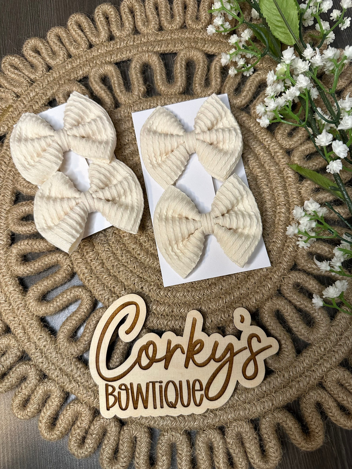 Piggy Bows- Waved Fabric